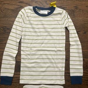 NWT Lake Kids Pajamas in Olive Stripe- size 6 and 7 availablee